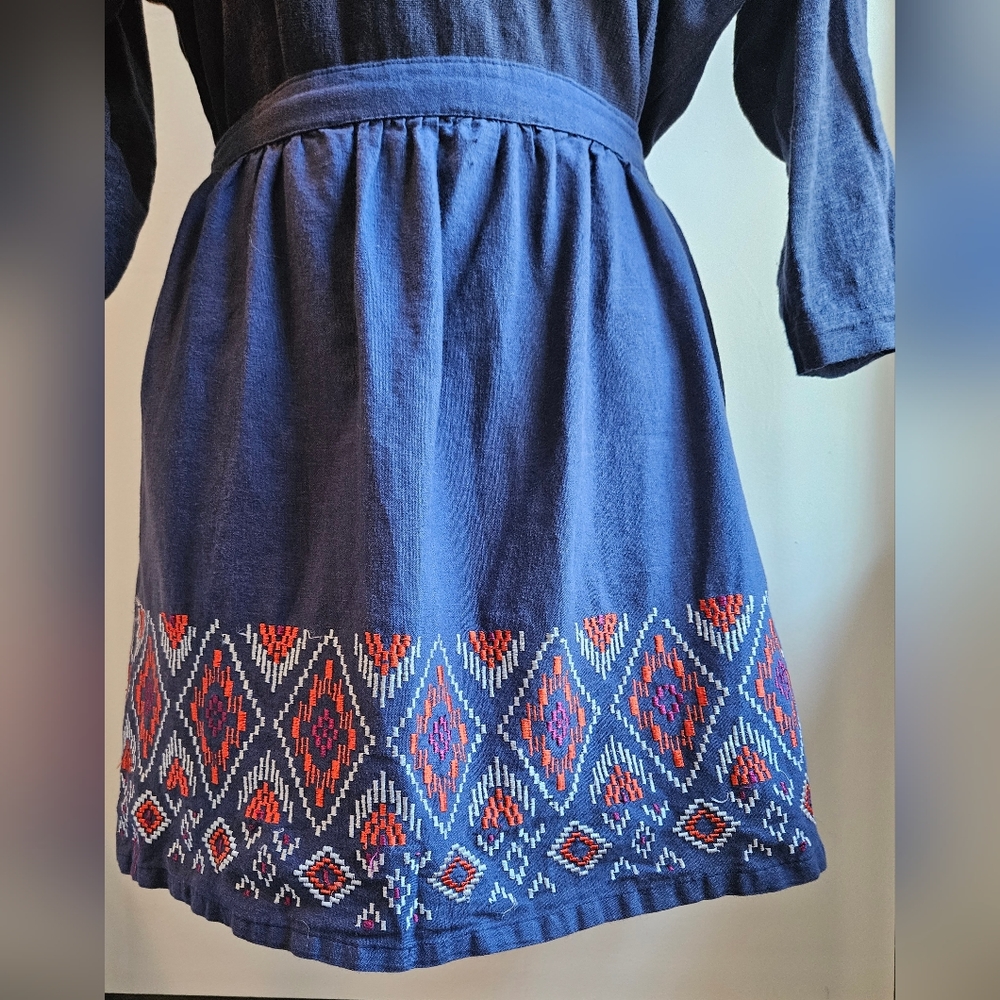 Angie Brand Navy Blue Embroidered Diamond Pattern Skirt size small